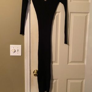 Off the shoulder long sleeve stretch dress